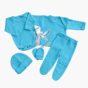 Ajuar 5 Piezas Liso Talla 0/3 Meses Calipso
