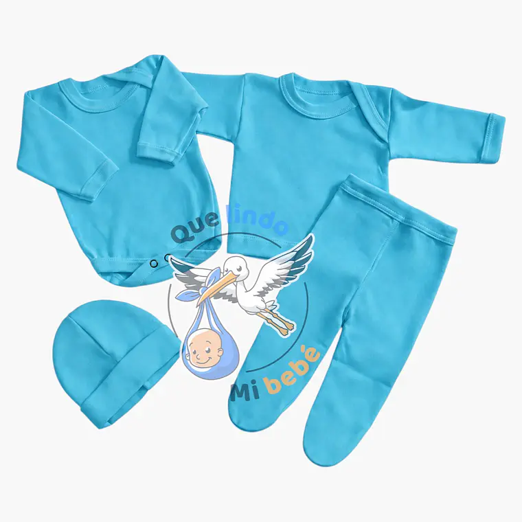 Ajuar 4 Piezas Liso Talla 6/9 Meses Calipso 1