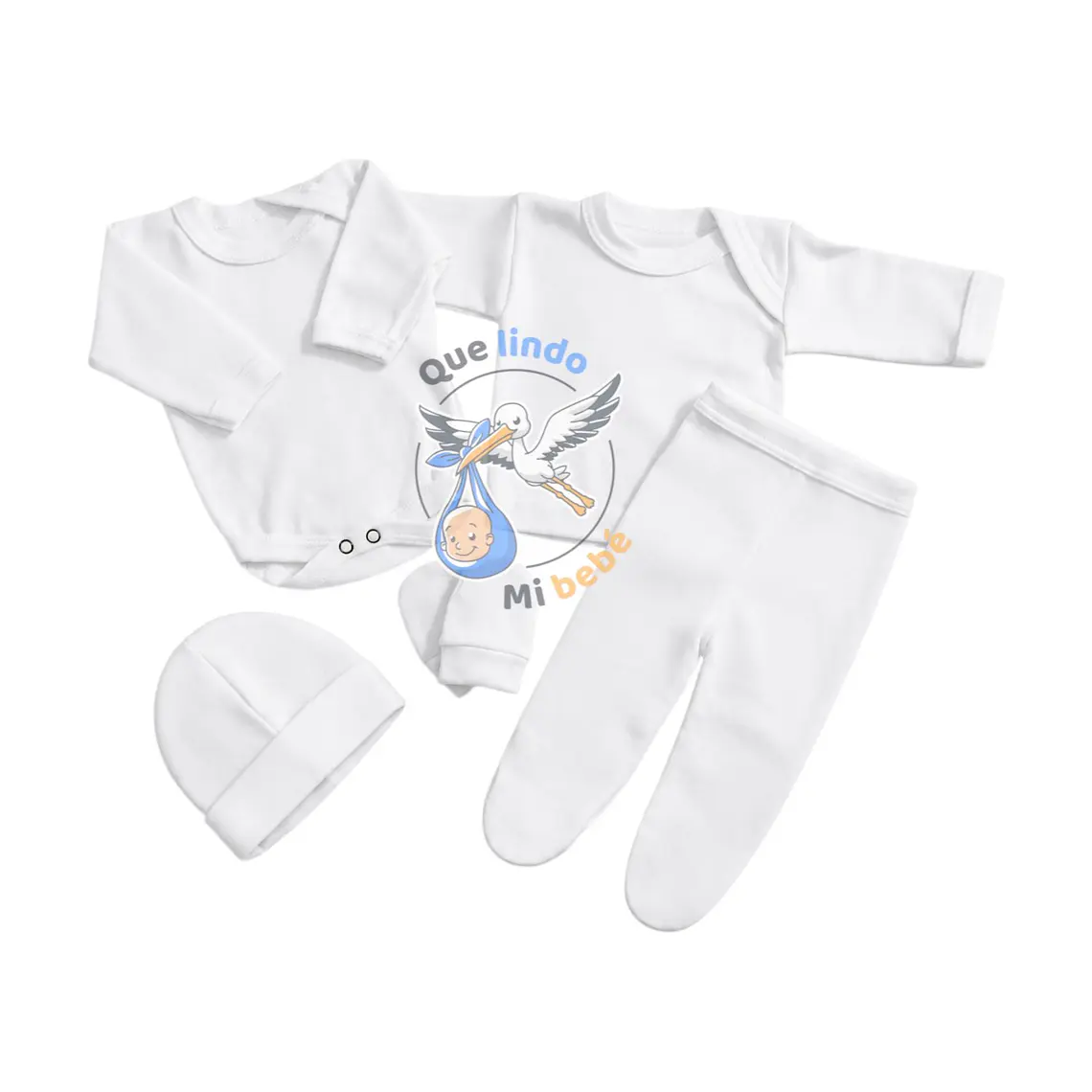 Ajuar 5 Piezas Liso Talla Prematuro Blanco 1