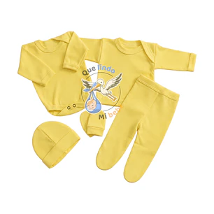 Ajuar 5 Piezas Liso Talla Prematuro Amarillo