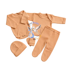 Ajuar 5 Piezas Liso Talla Prematuro Damasco