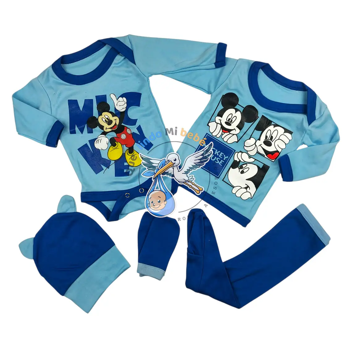 Ajuar Mickey 5 Piezas 0/3 Meses Azul 1