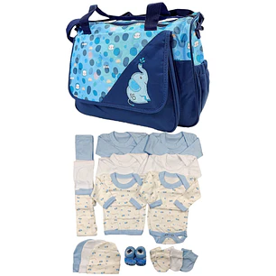 Pack Bolso + Ajuar 16 Piezas 0/3 Meses