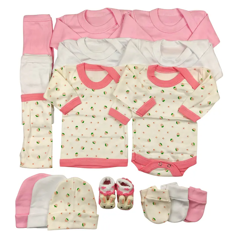 Pack 16 Piezas 0/3 Meses Rosado Frutilla 1