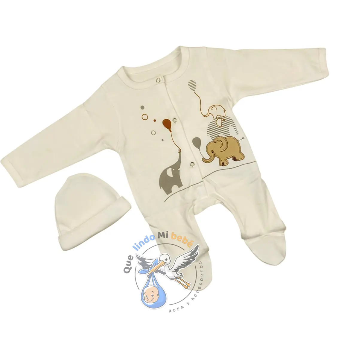 Osito Algodón Prematuro Elefante Blanco 1