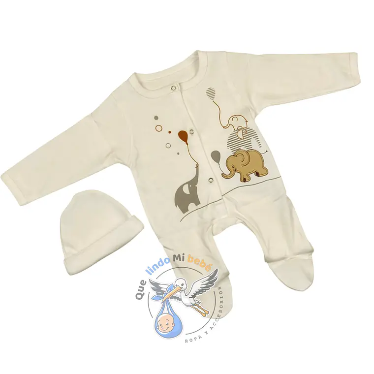 Osito Algodón Prematuro Elefante Blanco 1