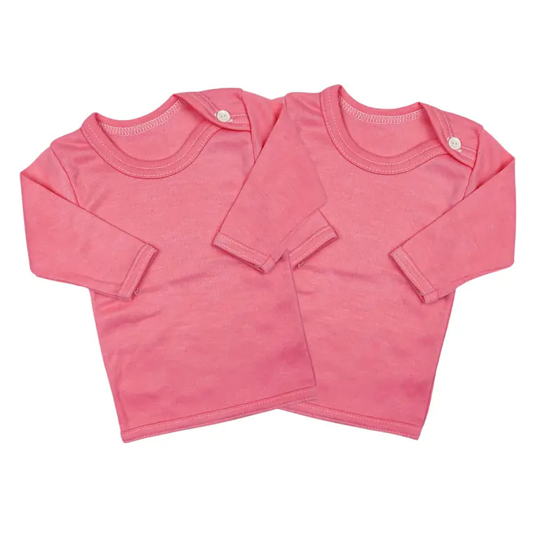 Prendas - Set 2 Camisetas Manga Larga 0/3 Meses Rosadas 1