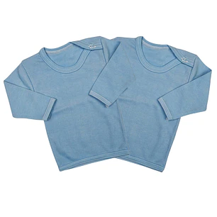 Prendas - Set 2 Camisetas Manga Larga 0/3 Meses Celestes