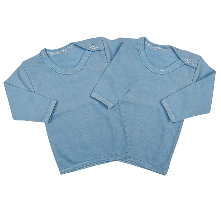 Prendas - Set 2 Camisetas Manga Larga 3/6 Meses Celestes 1