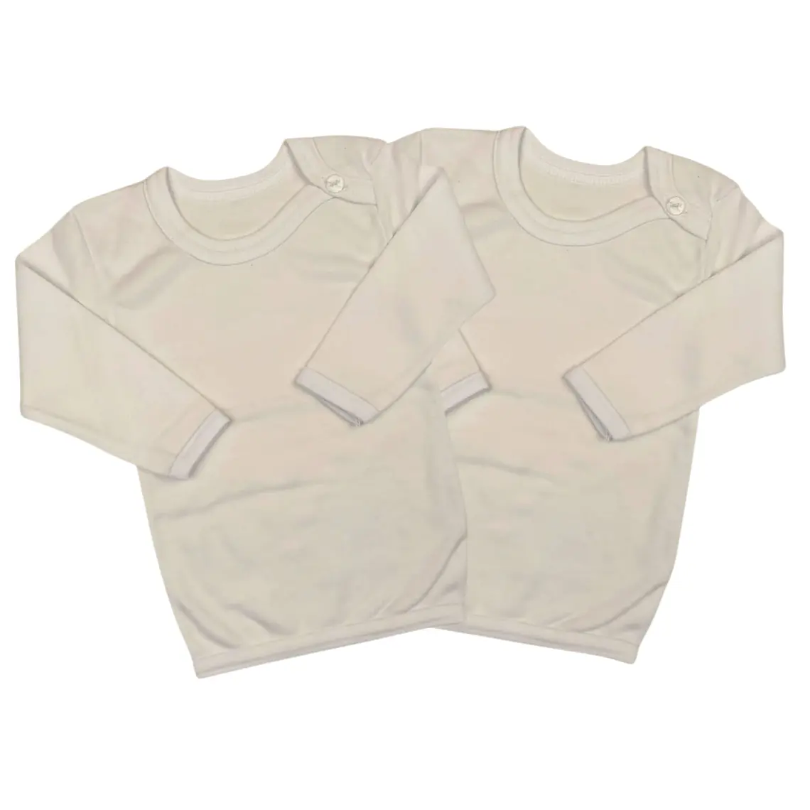 Prendas - Set 2 Camisetas Manga Larga 3/6 Meses Blancas 1