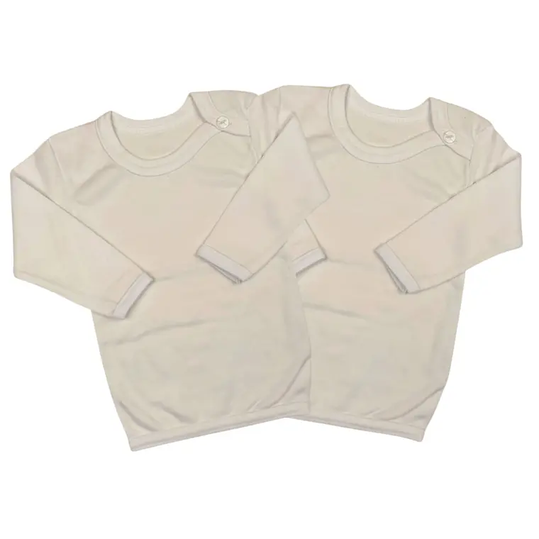 Prendas - Set 2 Camisetas Manga Larga 3/6 Meses Blancas 1