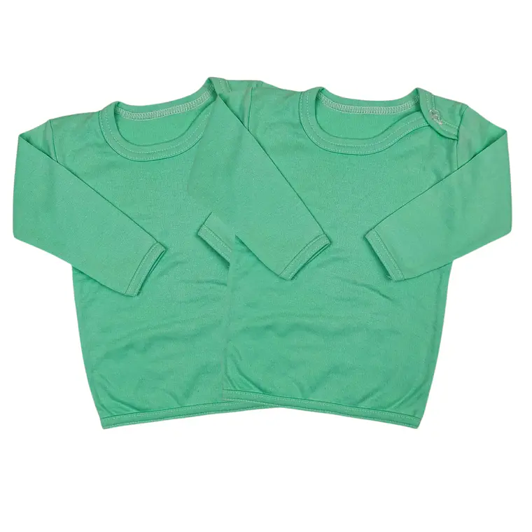 Prendas - Set 2 Camisetas Manga Larga 9/12 Meses Verdes 1