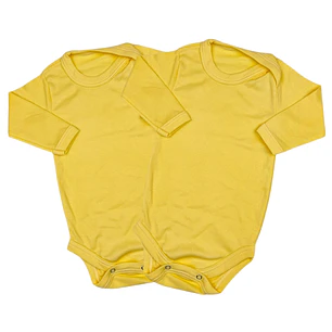 Prendas - Set 2 Bodys Manga Larga 6/9 Meses Amarillos