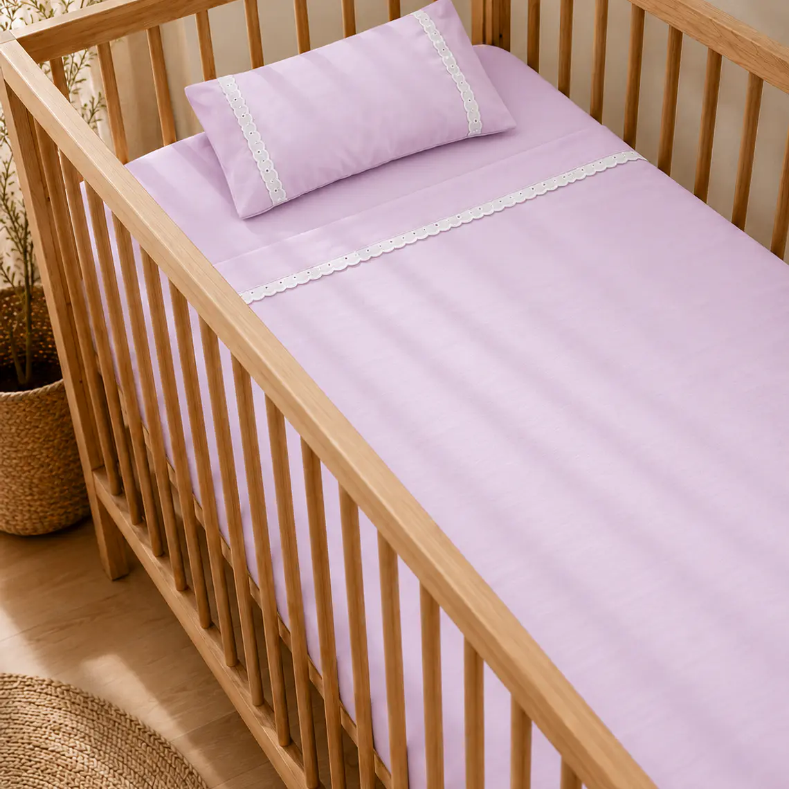 Set Sabana Cuna Lila 3 Piezas 1