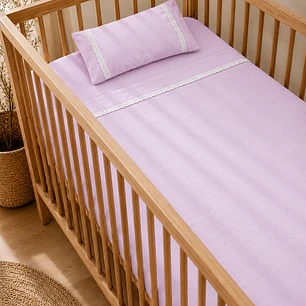 Set Sabana Cuna Lila 3 Piezas