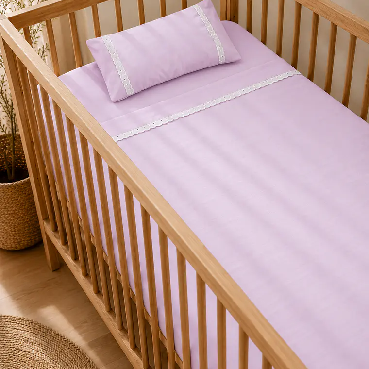 Set Sabana Cuna Lila 3 Piezas 1