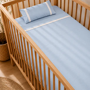 Set Sabana Cuna Celeste 3 Piezas