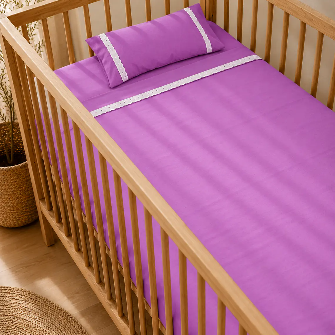 Set Sabana Cuna Morado 3 Piezas 1