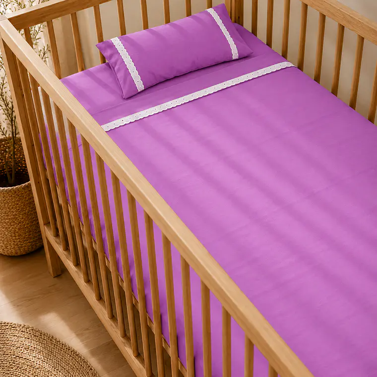 Set Sabana Cuna Morado 3 Piezas 1