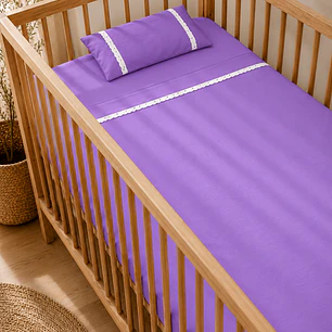 Set Sabana Cuna Morado Oscuro 3 Piezas