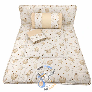 Set Para Cuna Colecho Blanco/Beige Universo