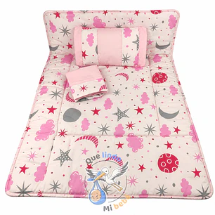 Set Para Cuna Colecho Rosado Universo