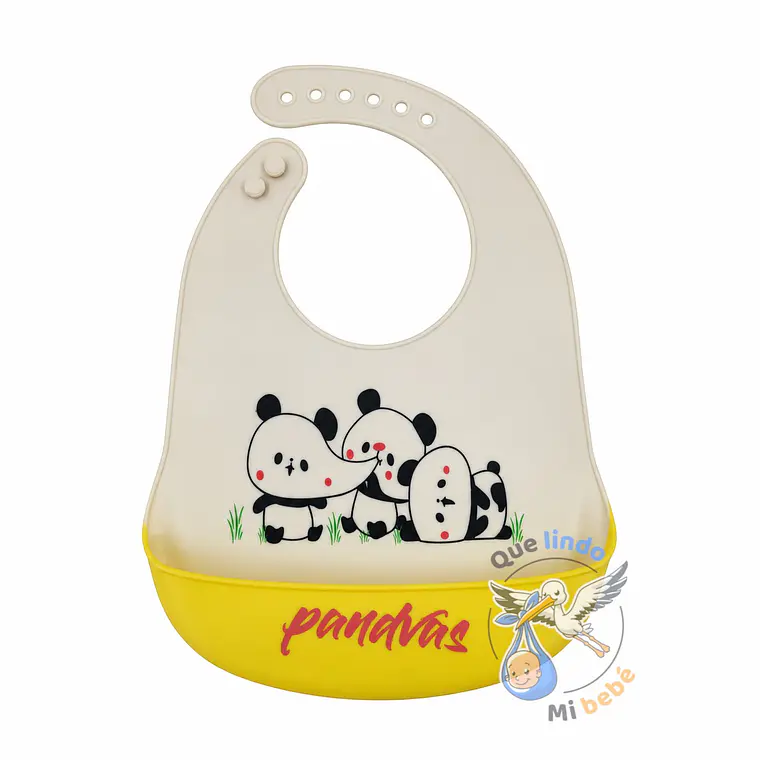 Babero de Silicona Pandas 1