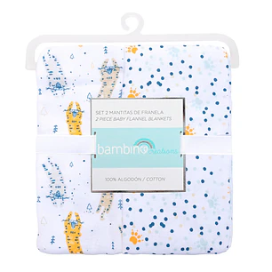 Set 2 Mantitas Franela Bambino Huella Chita