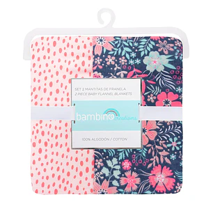 Set 2 Mantitas Franela Bambino Animal Print