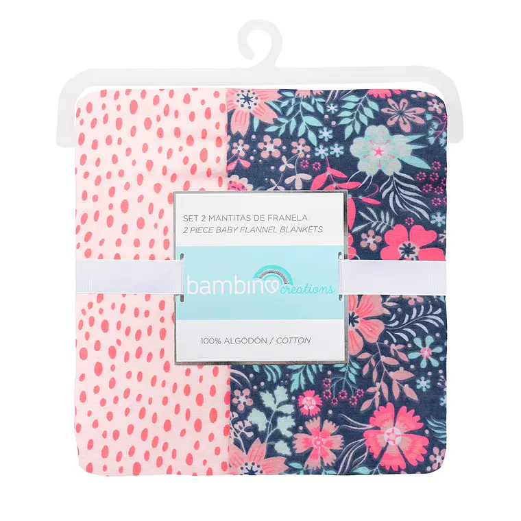 Set 2 Mantitas Franela Bambino Animal Print 1