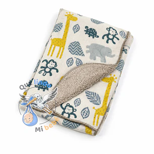 Manta Polar Blanco/Gris Selva
