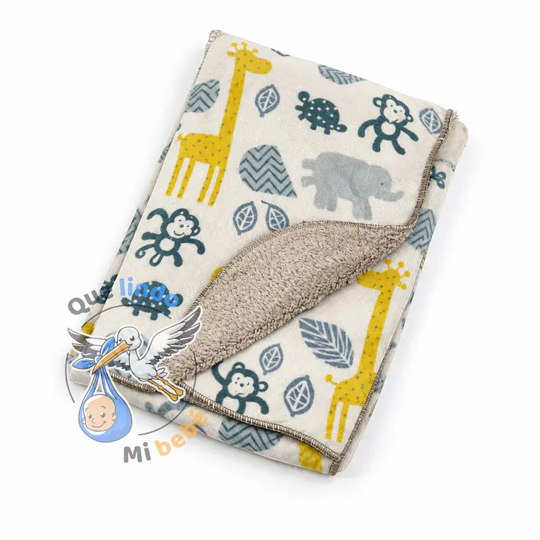 Manta Polar Blanco/Gris Selva 1