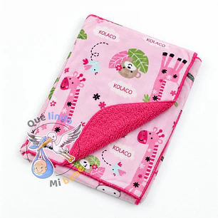 Manta Polar Rosado Jirafa