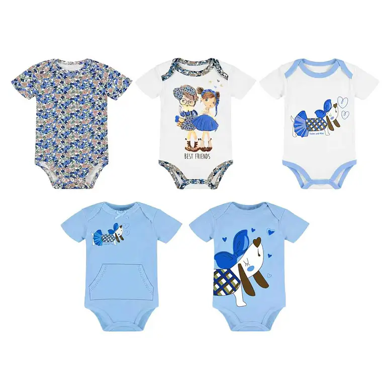 Set 5 Bodys Manga Corta 3/6 Meses Salchichita 1