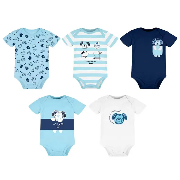 Set 5 Bodys Manga Corta 6/9 Meses Cute Dog 1