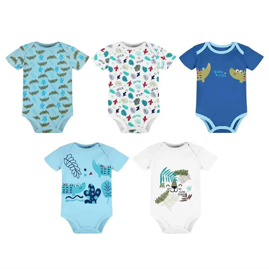 Set 5 Bodys Manga Corta 36 Meses Baby Croc 1