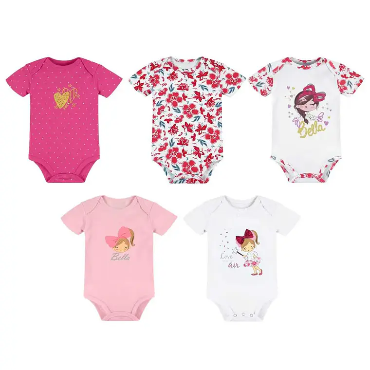 Set 5 Bodys Manga Corta 36 Meses Salchichita Love 1
