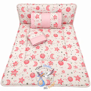 Set Para Cuna Colecho Rosado Universo