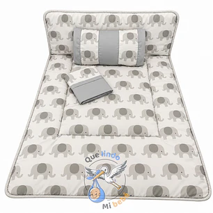 Set Para Cuna Colecho Gris Elefante