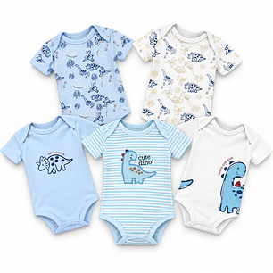 Set 5 Bodys Manga Corta 6/9 Meses Cute Dino