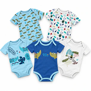 Set 5 Bodys Manga Corta 36 Meses Baby Croc
