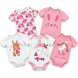 Set 5 Bodys Manga Corta 3/6 Meses Best Friends!