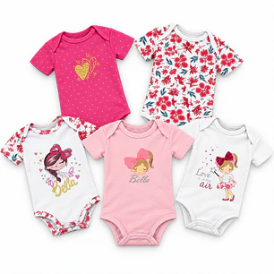 Set 5 Bodys Manga Corta 18/24 Meses Love