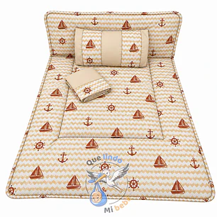 Set Para Cuna Colecho Beige Barquito
