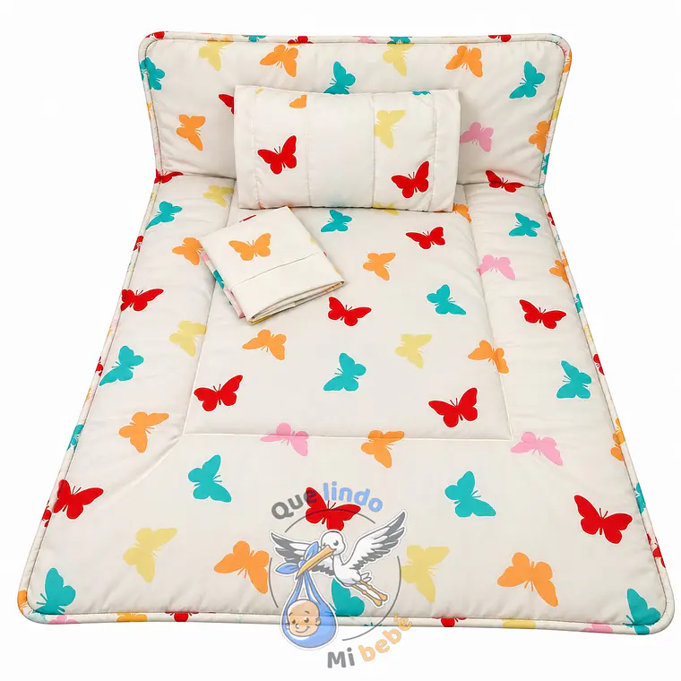 Set Para Cuna Colecho Blanco Mariposa 1