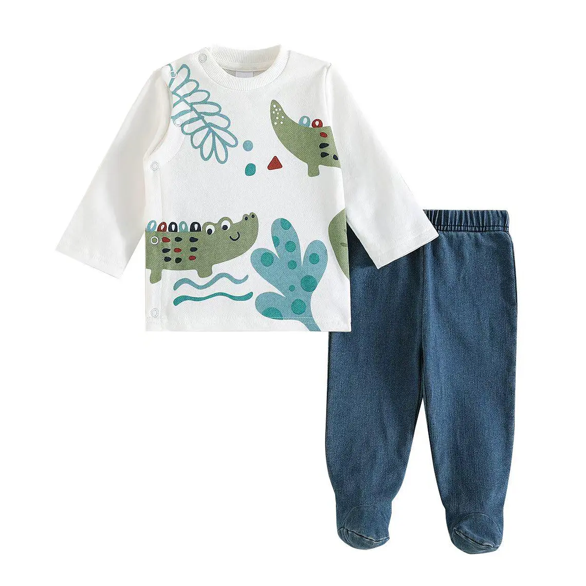 Conjunto 2 piezas 6/9 Meses Cocodrilo Blanco/Azul 1