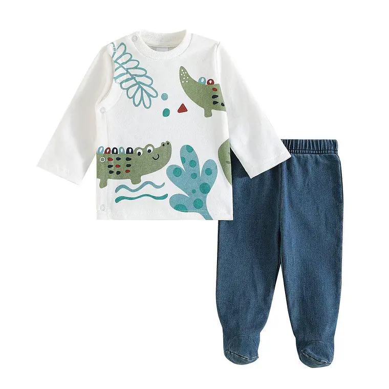 Conjunto 2 piezas 6/9 Meses Cocodrilo Blanco/Azul 1