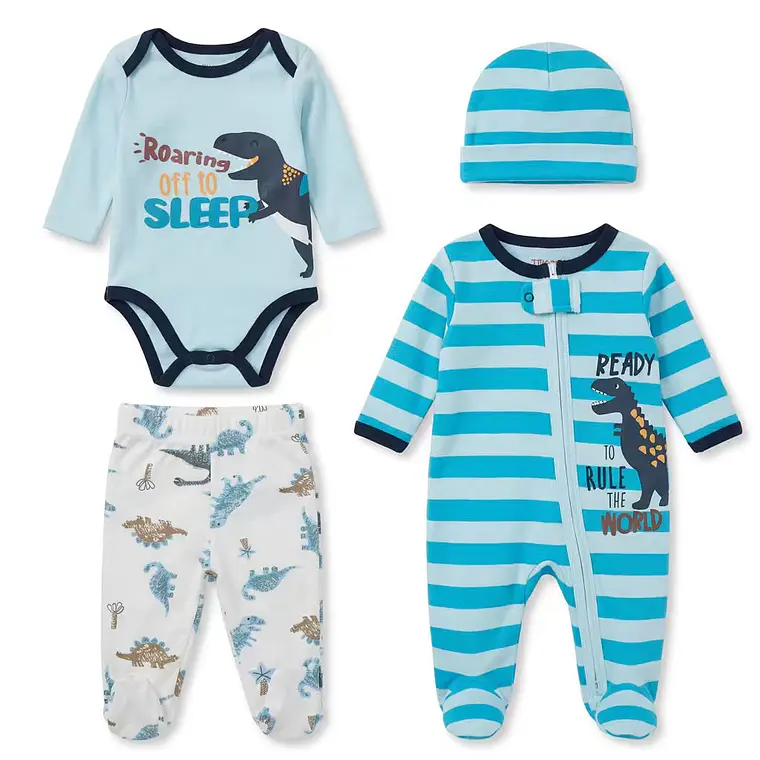 Conjunto 4 piezas 0/3 Meses Dinosaurio  1