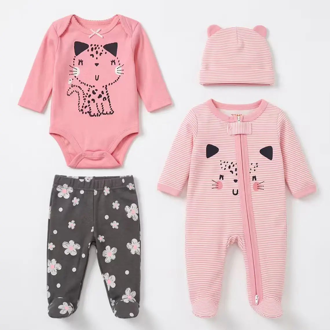 Conjunto 4 piezas 6/9 Meses Gatita 1
