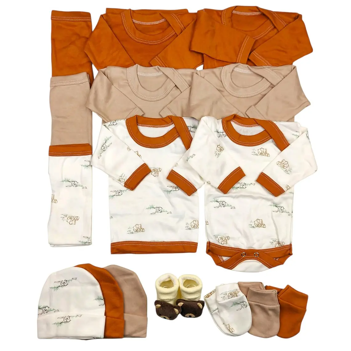 Pack 16 Piezas 0/3 Meses Cafe Elefante 1